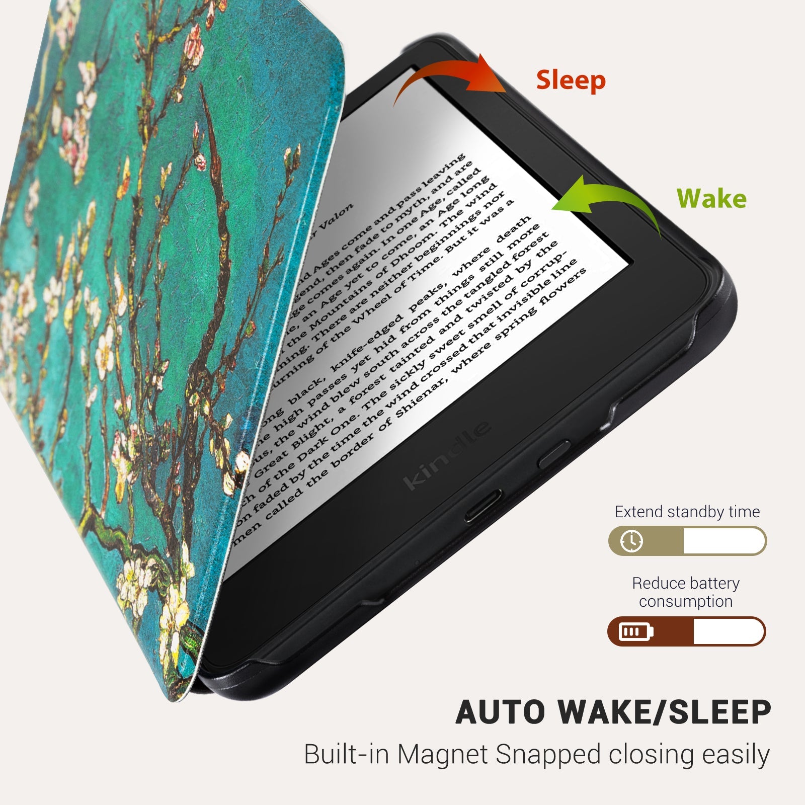 Mountain Apricot Blossom Kindle Basic 6 INCH Case