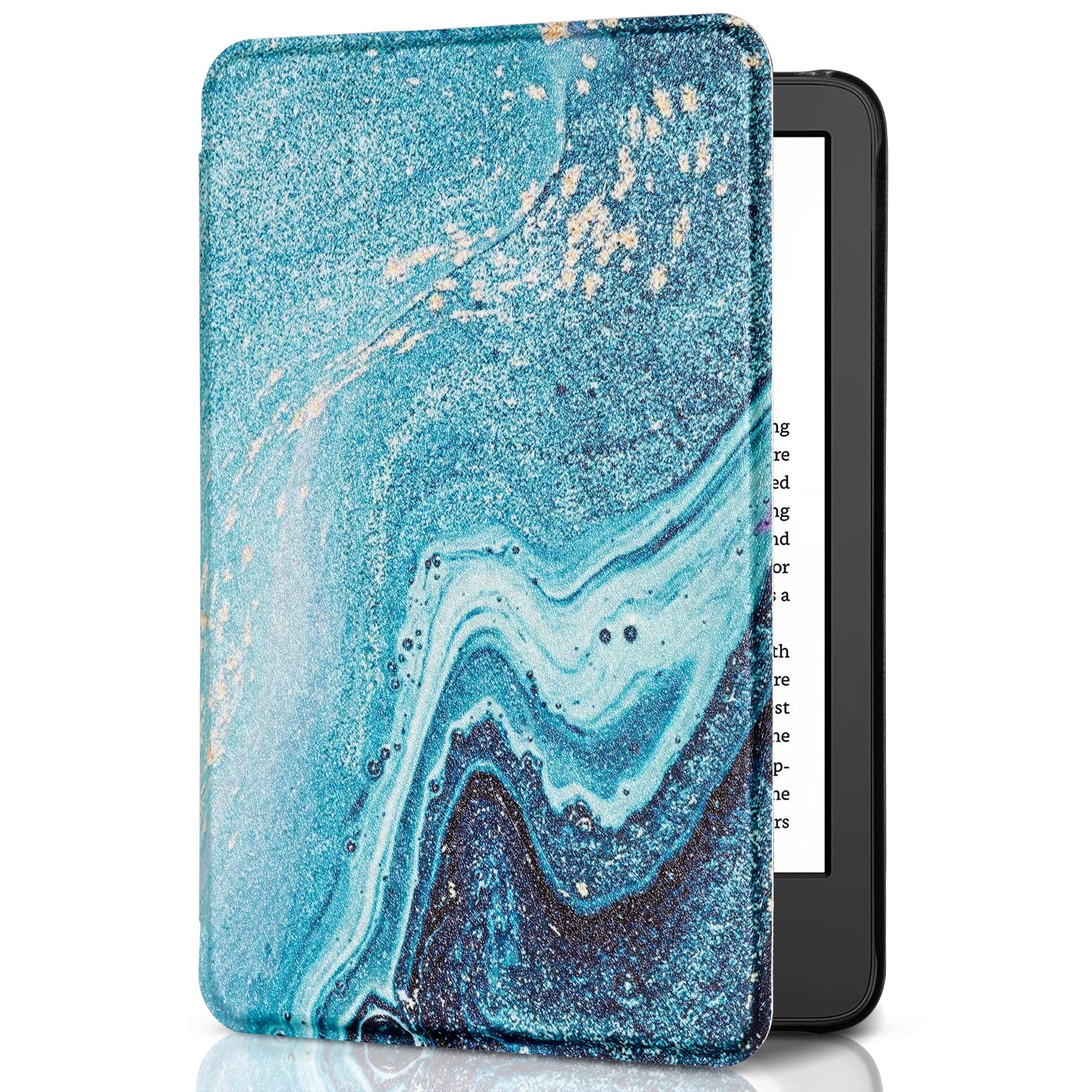 Mountain Blue Green Gold Marble Kindle Basic 6 INCH Case