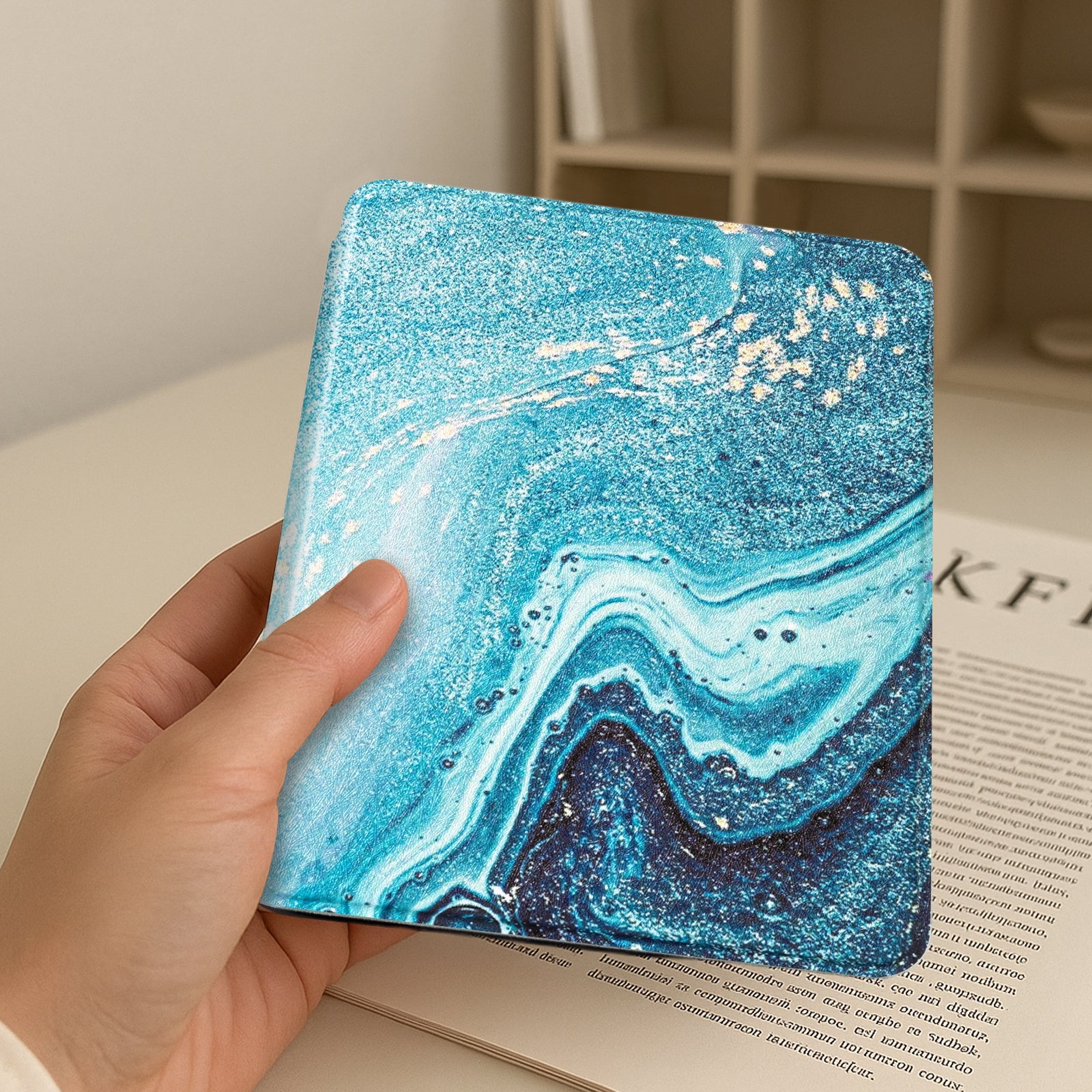 kindle 2022/2024 6 inch basic#Color_Blue Green Gold Marble