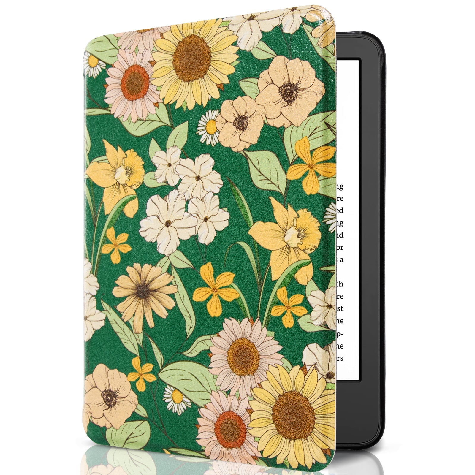 Eden Dark Green Floral Kindle Basic 6 INCH Case