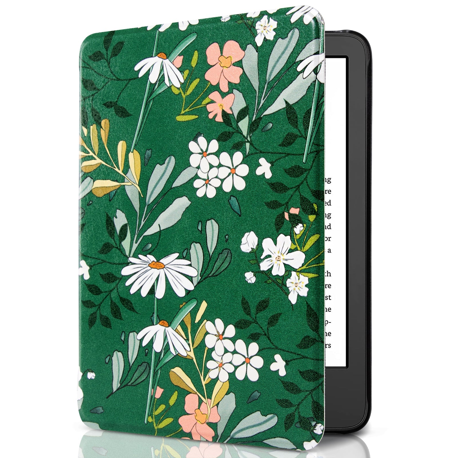 Eden Dark Green Flower Kindle Basic 6 INCH Case