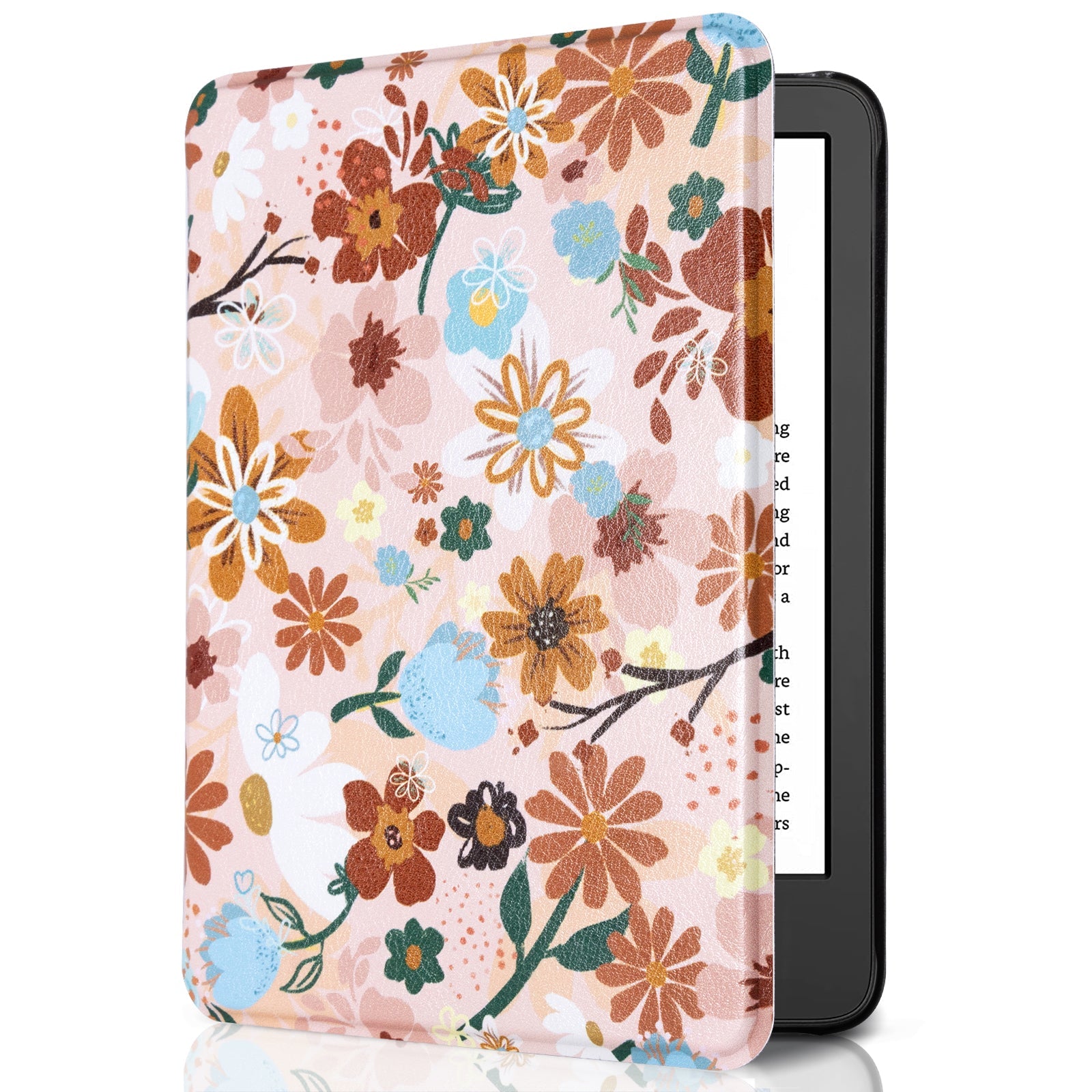 Eden Orange Floral Kindle Basic 6 INCH Case