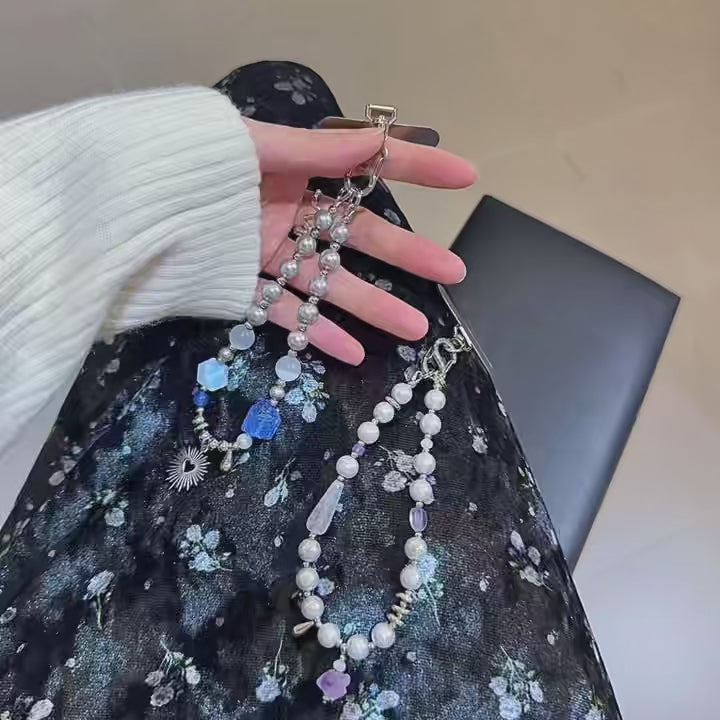 Azure Shell Phone Wristlet
