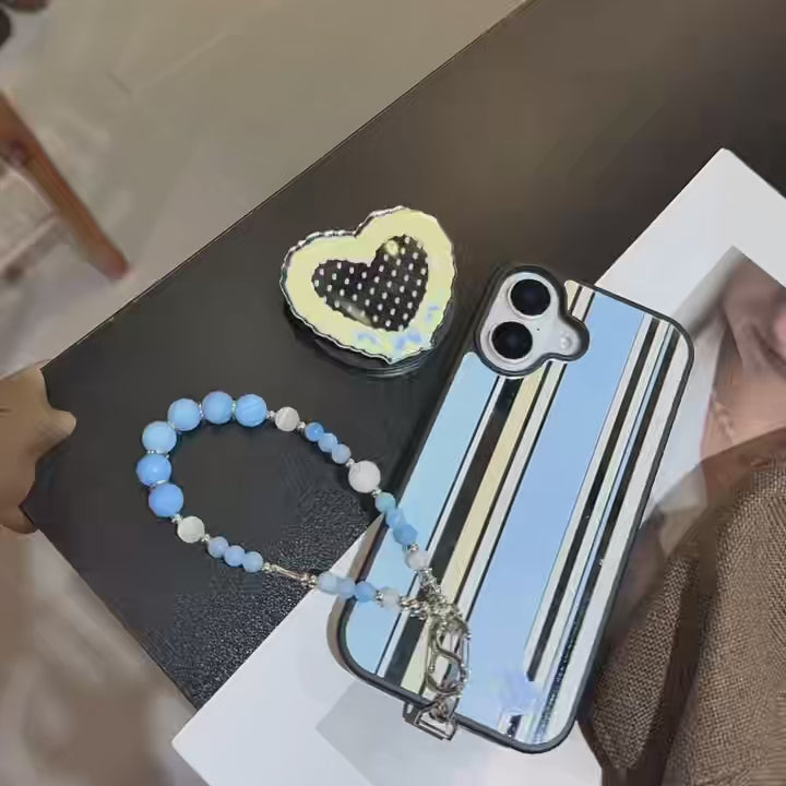 Azure Ripple Phone Wristlet